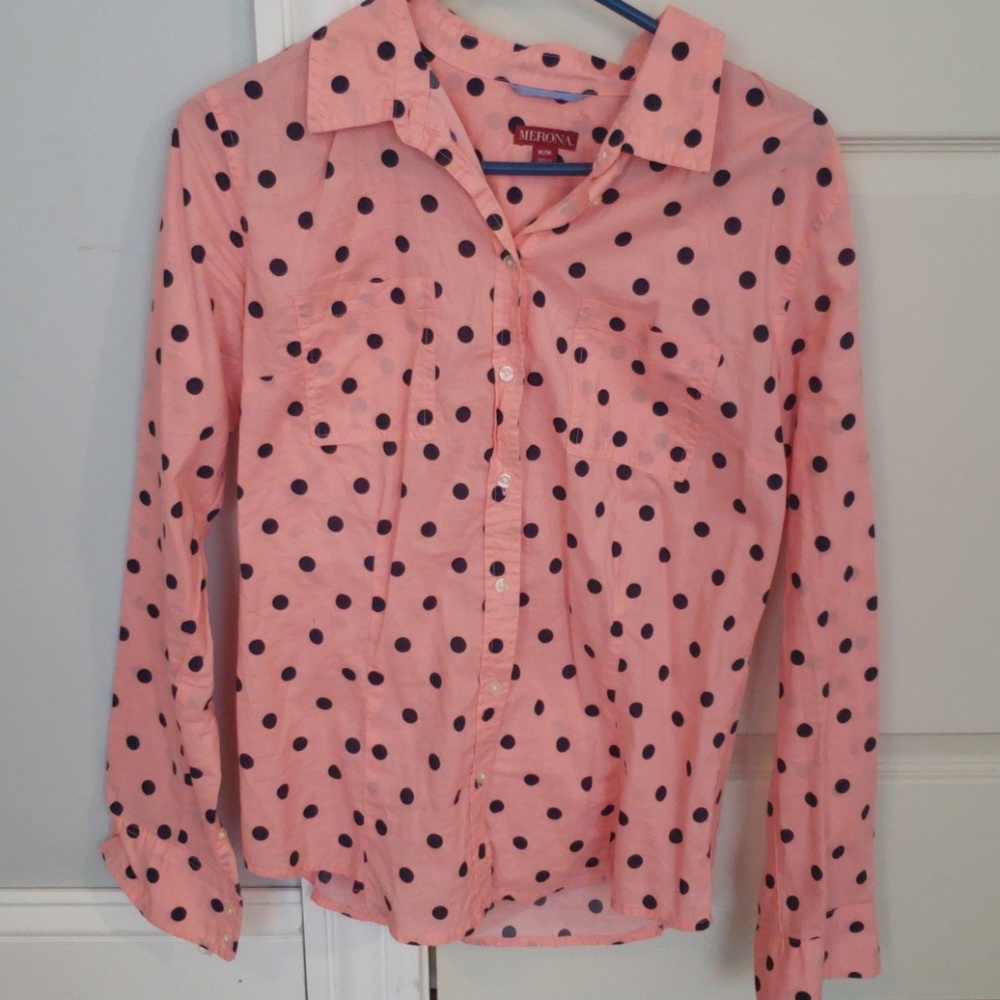 Cute polka dot button up